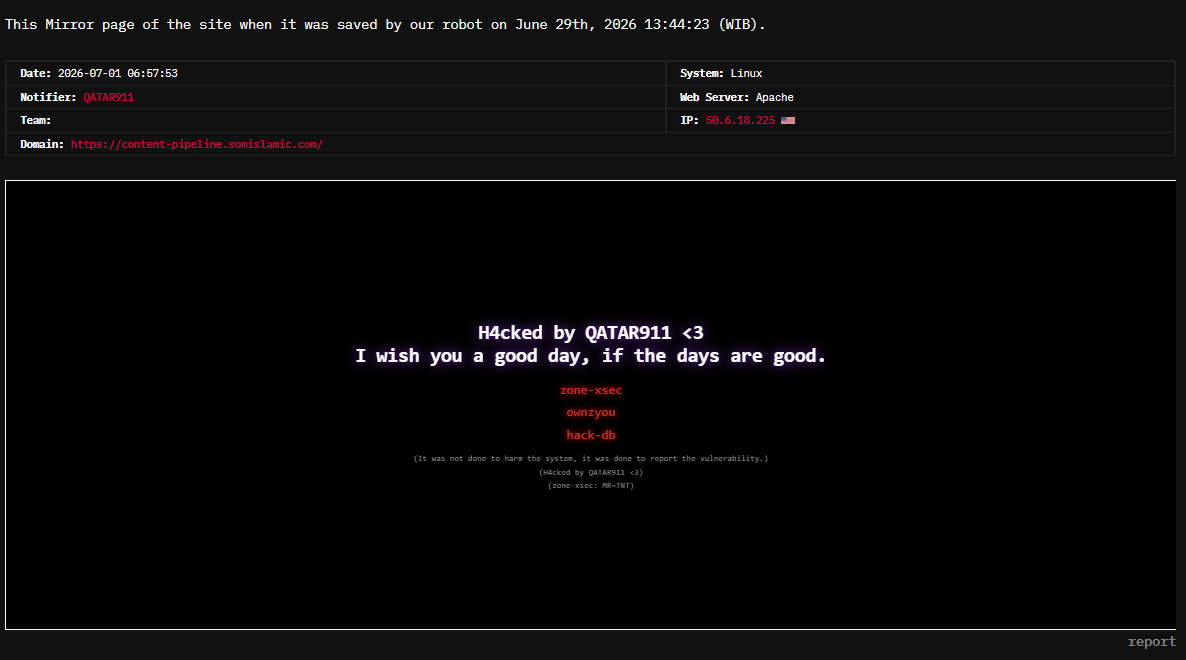 QATAR911 targets the subdomains of Somali Islamic Services (SIS)