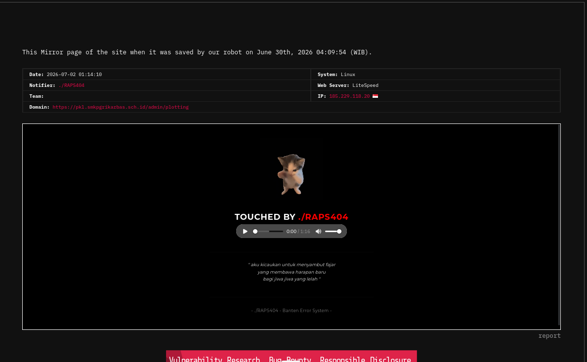 ./RAPS404 Targets The Website of smkpgrikarbas