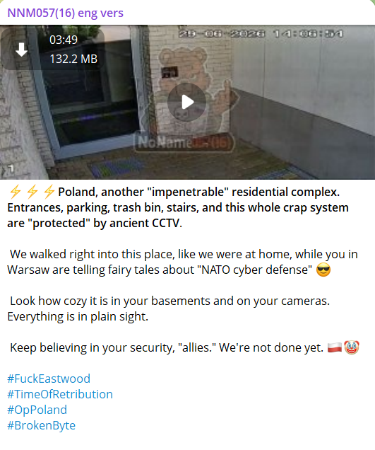 Alleged unauthorized access to CCTV system of a residential complex in Poland