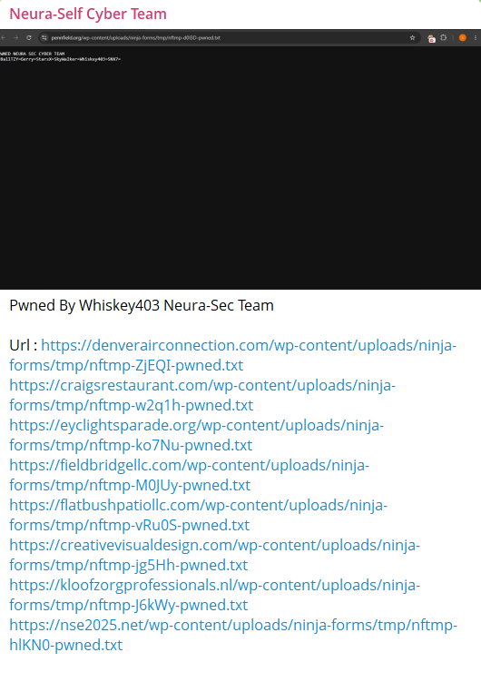 Neura Self Cyber Team targets the website of Fieldbridge Associates LLC