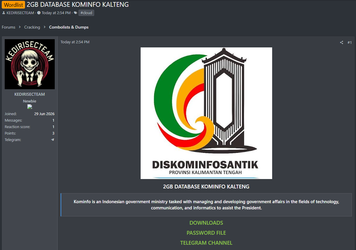 Alleged data breach of Kominfo