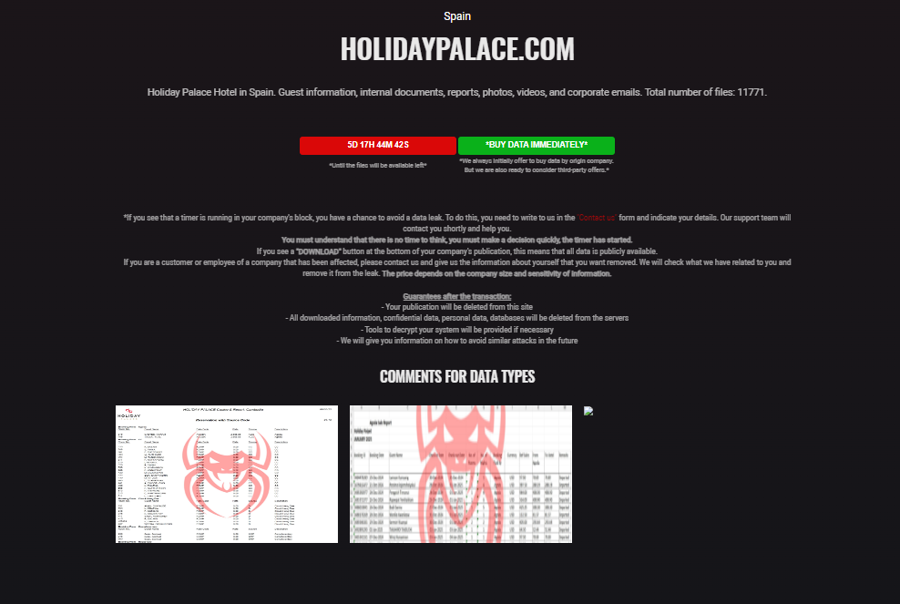 Holiday Palace falls victim to BASHE ransomware