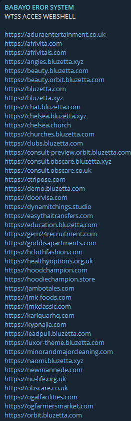 Alleged sale of webshell access to Observe Care
