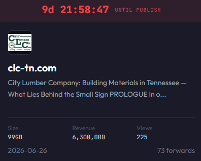 City Lumber Company falls victim to SETTRA ransomware