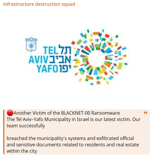 Tel Aviv-Yafo municipality falls victim to blacknet-00 Ransomware