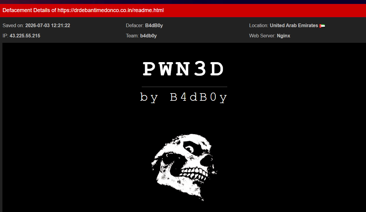 B4dB0y targets the website of Dr. Debanti Banerjee