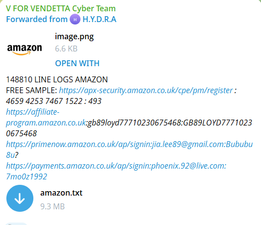 Alleged access to Amazon