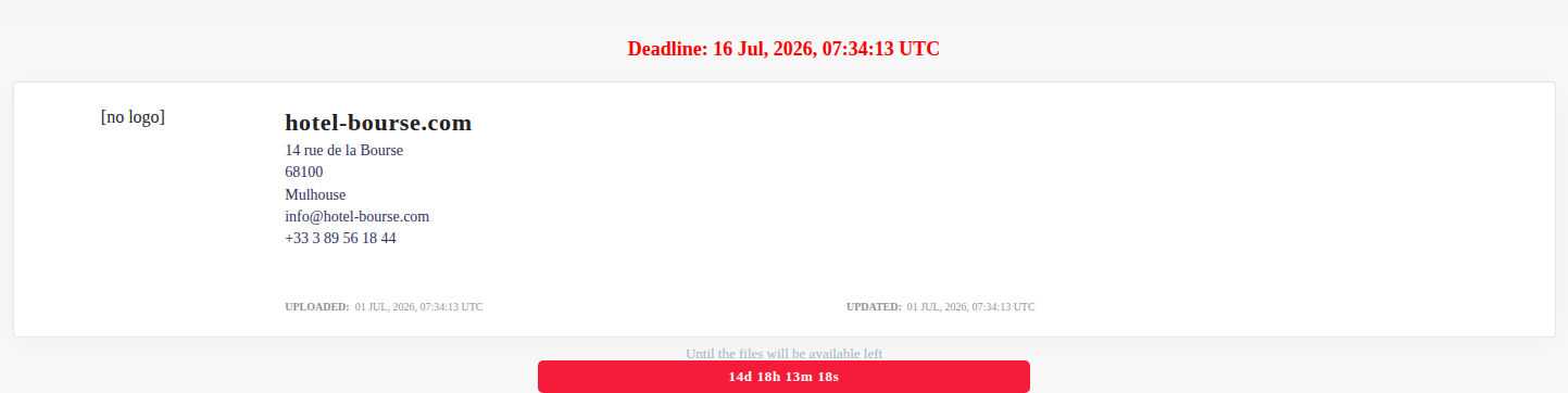Hôtel de la Bourse falls victim to LOCKBIT 5.0 Ransomware
