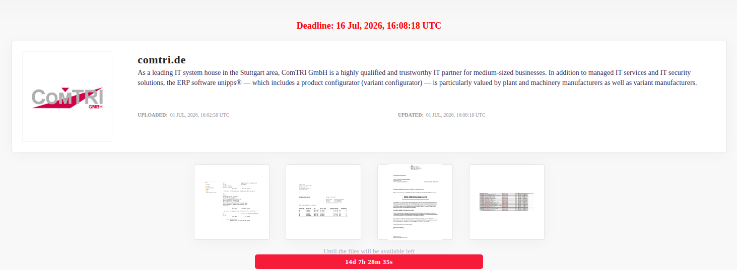 ComTRI GmbH falls victim to LOCKBIT 5.0 Ransomware