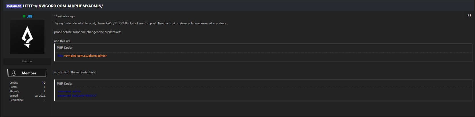 Alleged unauthorized access to Invigor8