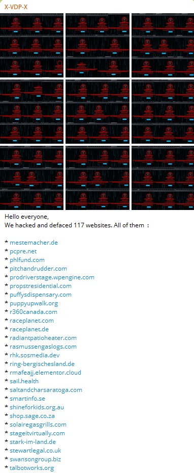 X-VDP-X targets the website of SHINE for Kids