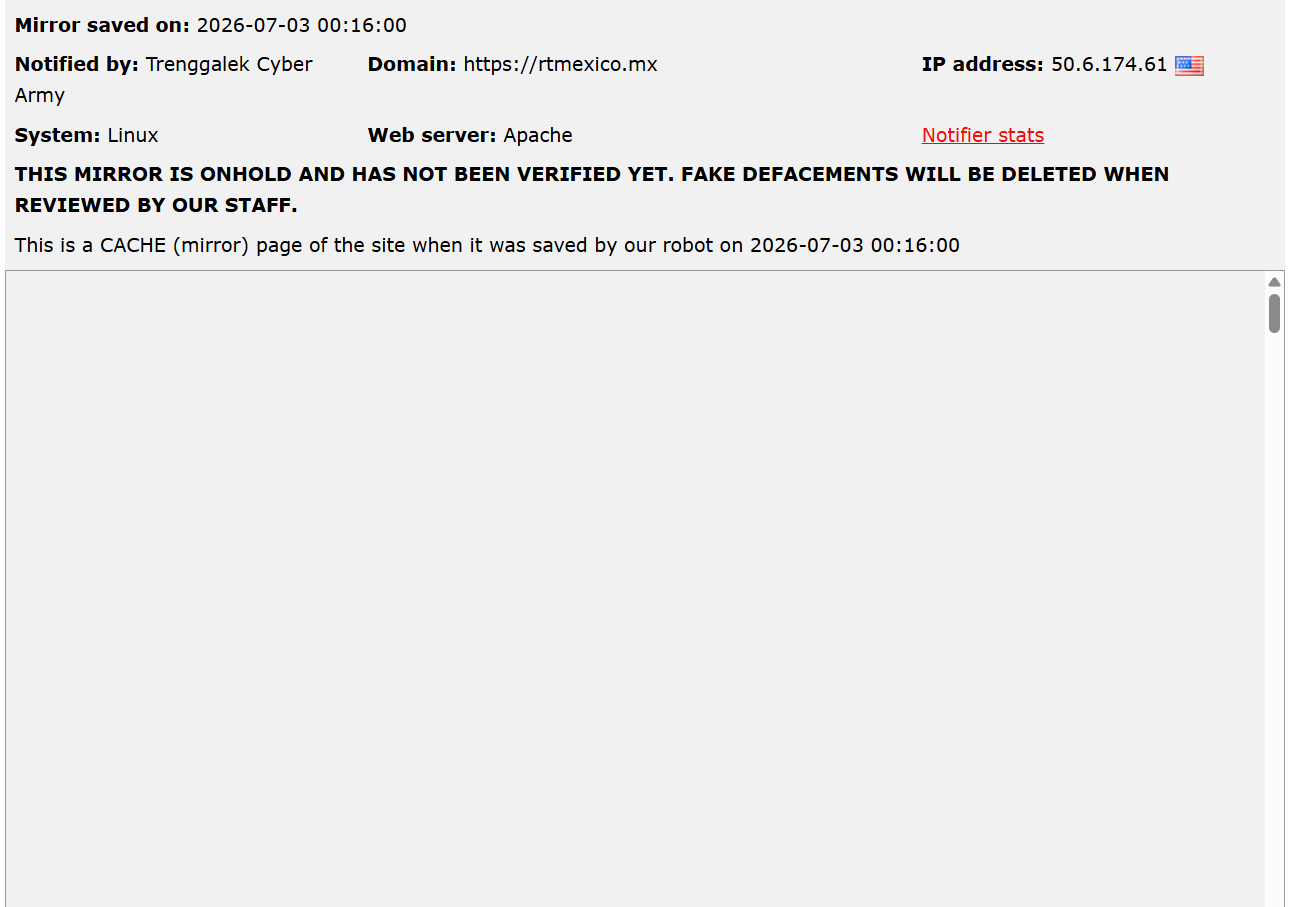 Trenggalek Cyber Army targets the website of R&T México