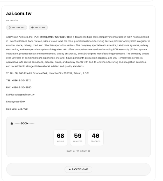 AeroVision Avionics Inc falls victim to KRYBIT ransomware