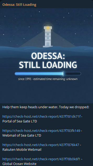 Odessa: Still Loading targets the website of Sea Gate LTD