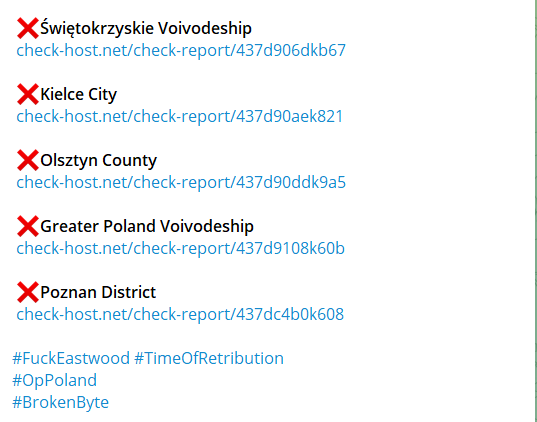 NoName targets the website of Starostwo Powiatowe w Olsztynie