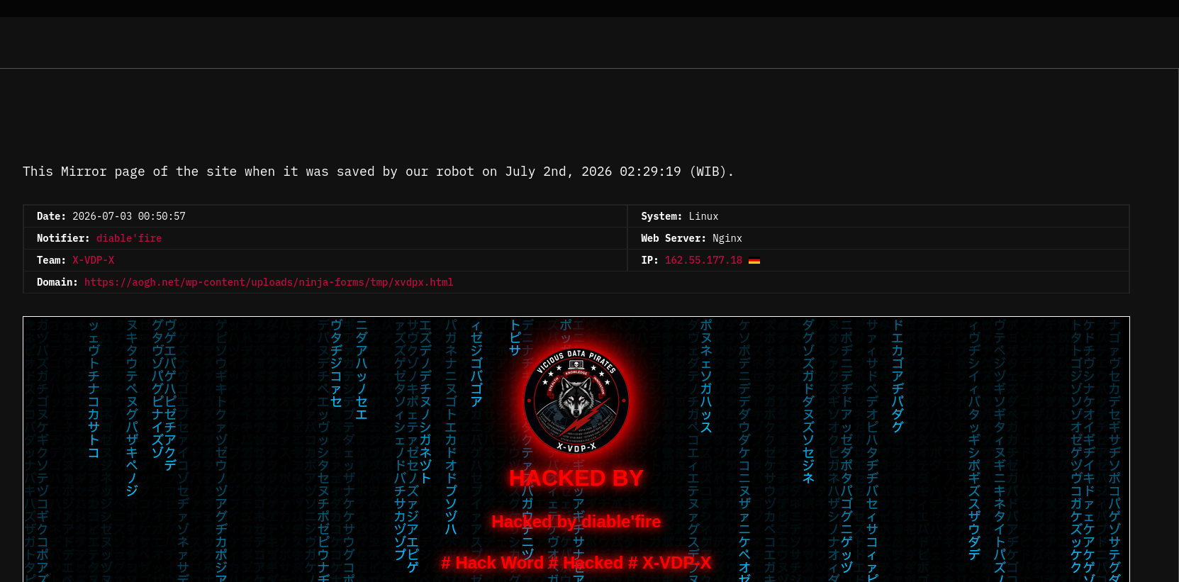 diable’fire targets the website of Andersen and Heegaards
