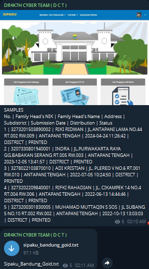 Alleged data breach of SIPAKU