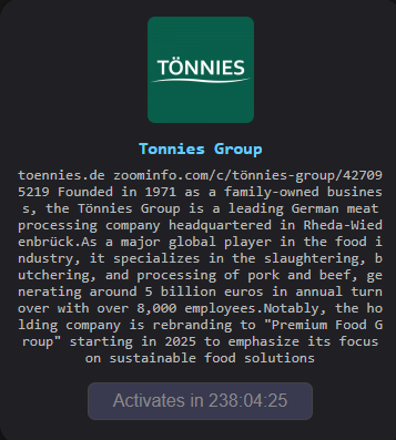 Tönnies group of companies falls victim to The Gentlemen ransomware