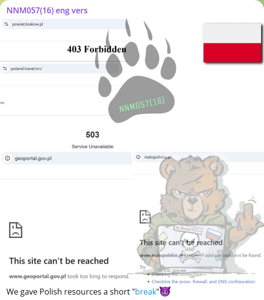 NoName targets the website of Starostwo Powiatowe w Krakowie