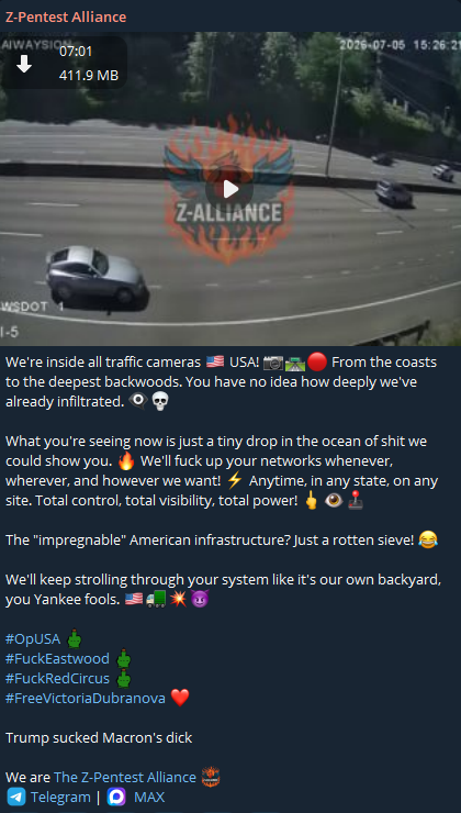Alleged unauthorized access to Traffic Cameras in USA