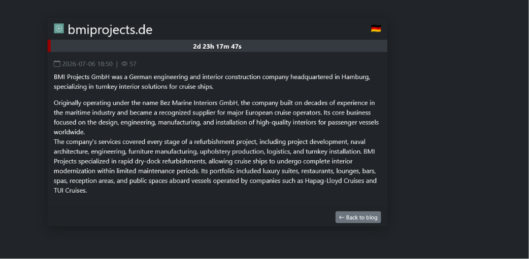 BMI Projects GmbH falls victim to SafePay ransomware