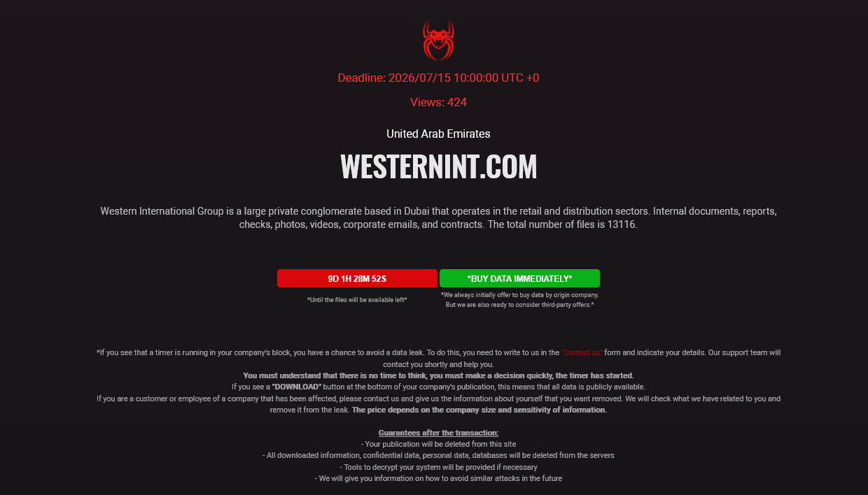 Western International Group falls victim to BASHE Ransomware