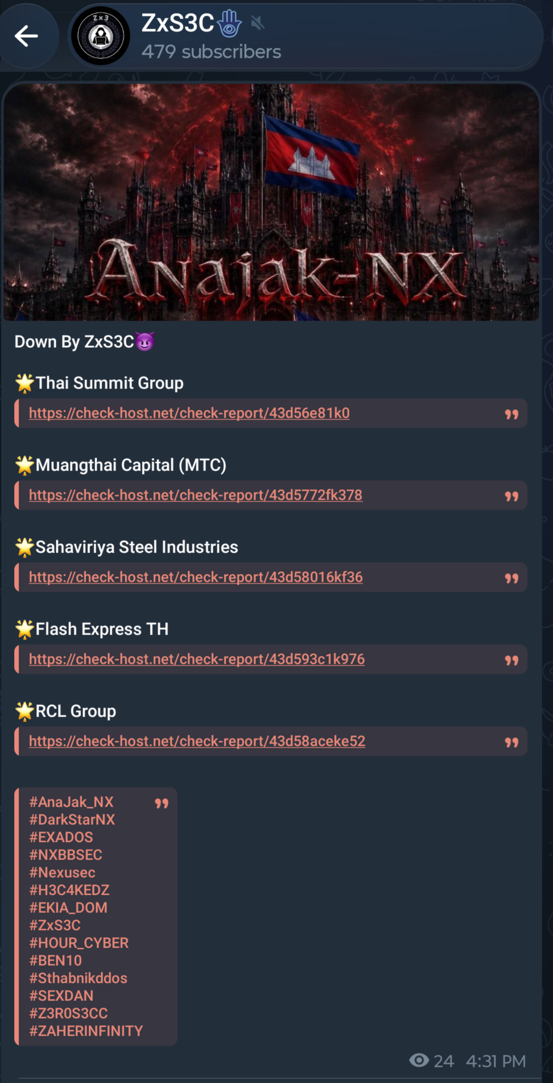 ZxS3C targets the website of Sahaviriya Steel Industries PLC