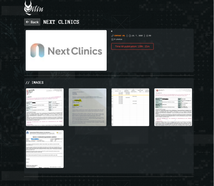 NEXTCLINICS Czech a.s. falls victim to Qilin ransomware