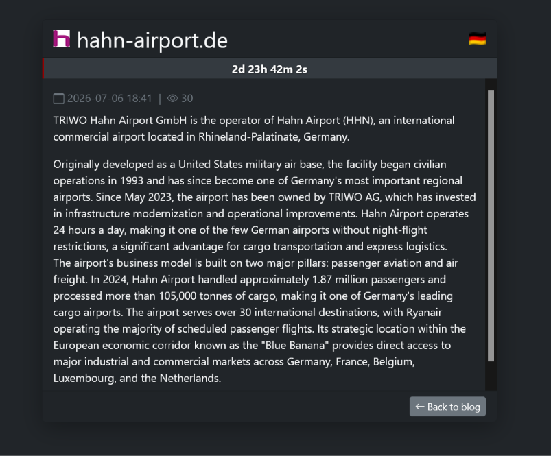 Frankfurt-Hahn Airport falls victim to SafePay ransomware
