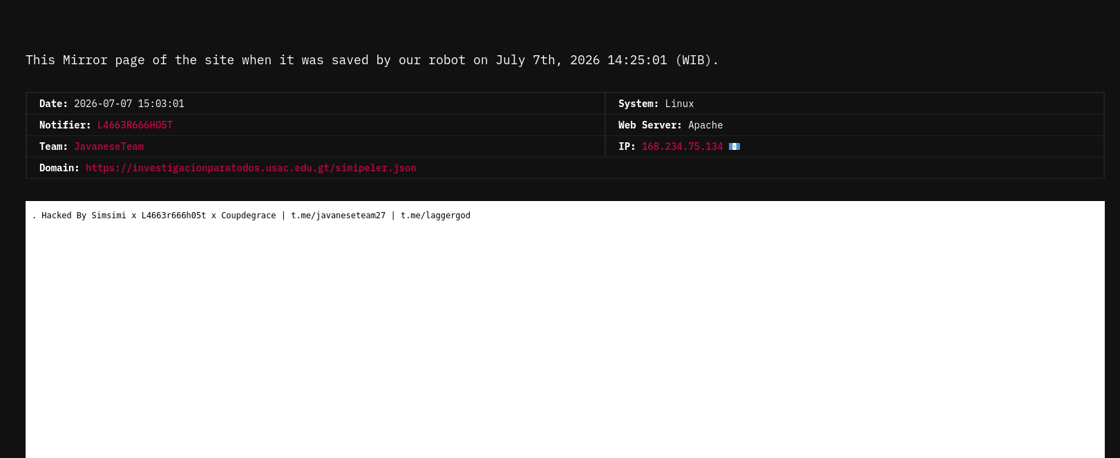 L4663R666H05T targets the websites of Universidad de San Carlos de Guatemala