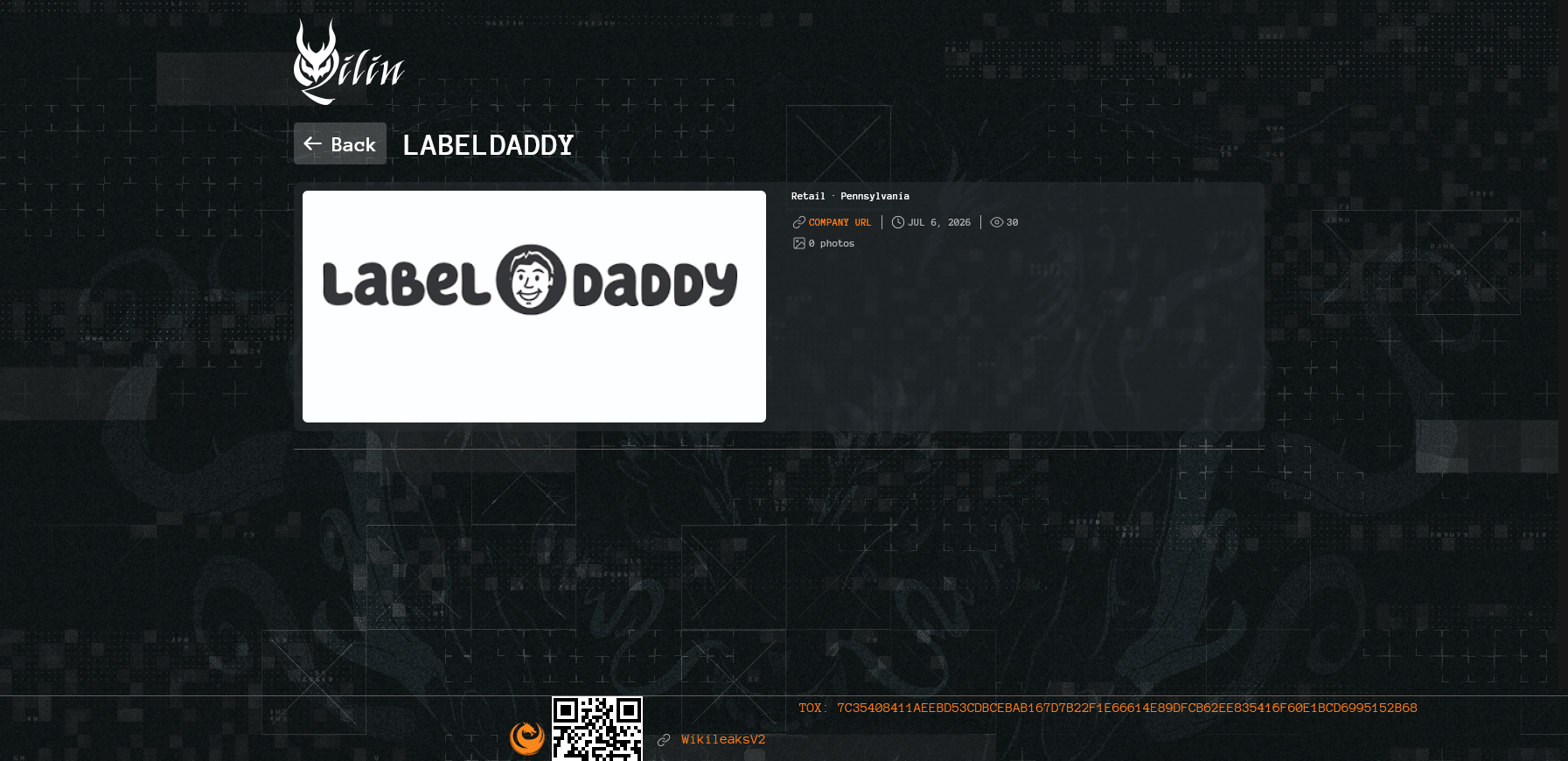 LabelDaddy falls victim to Qilin ransomware
