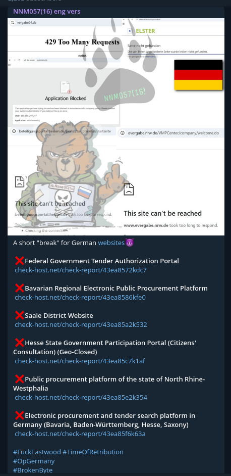 NoName targets the website of Vergabe24
