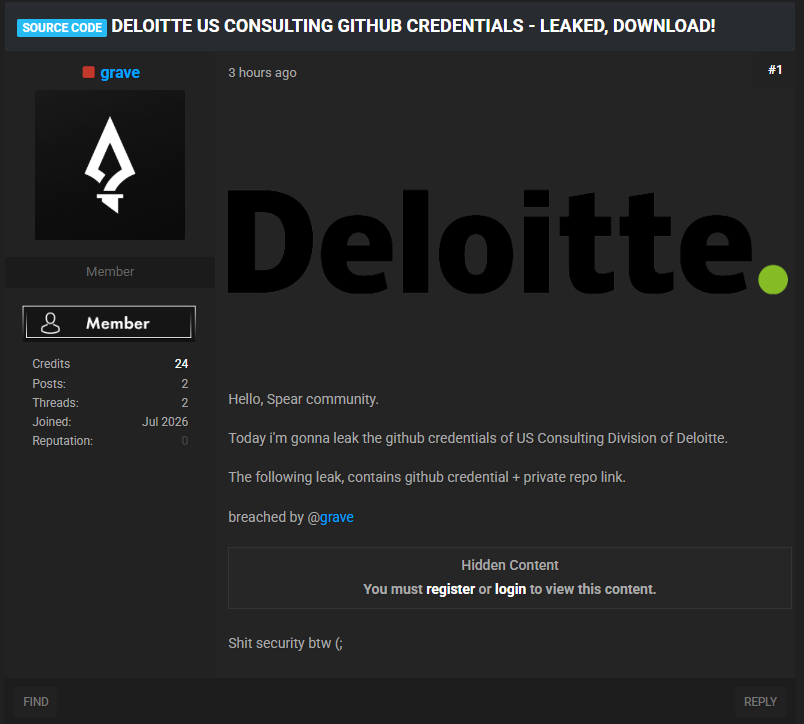 Alleged data breach of Deloitte