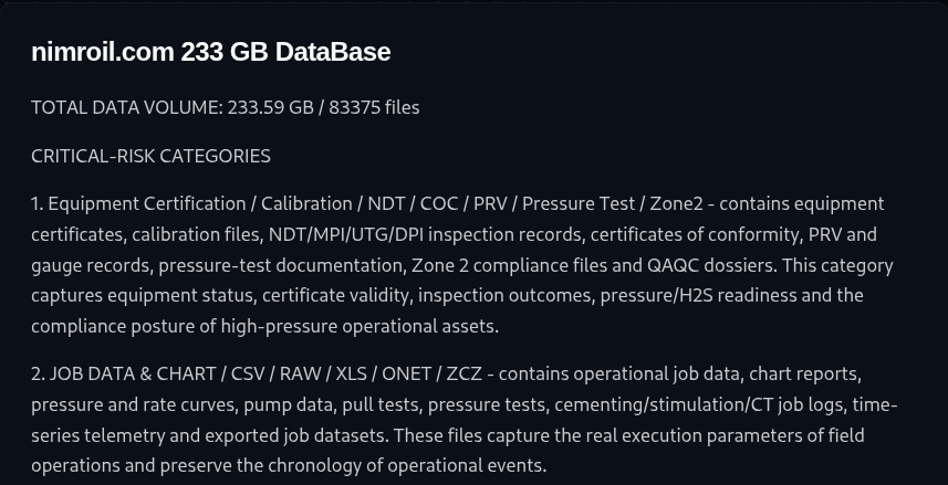 NIMR Oil falls victim to Everest Ransomware