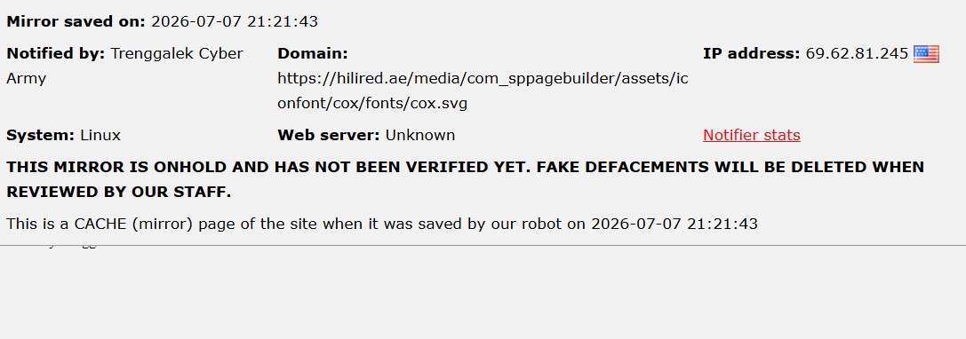 Trenggalek Cyber Army targets the website of Hili