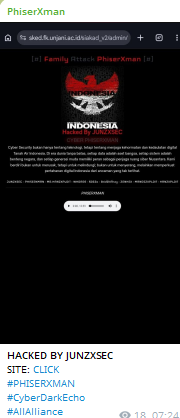 PhiserXman targets the website of Faculty of Medicine, Universitas Jenderal Achmad Yani