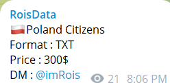 Alleged Sale of Poland Citizens Database