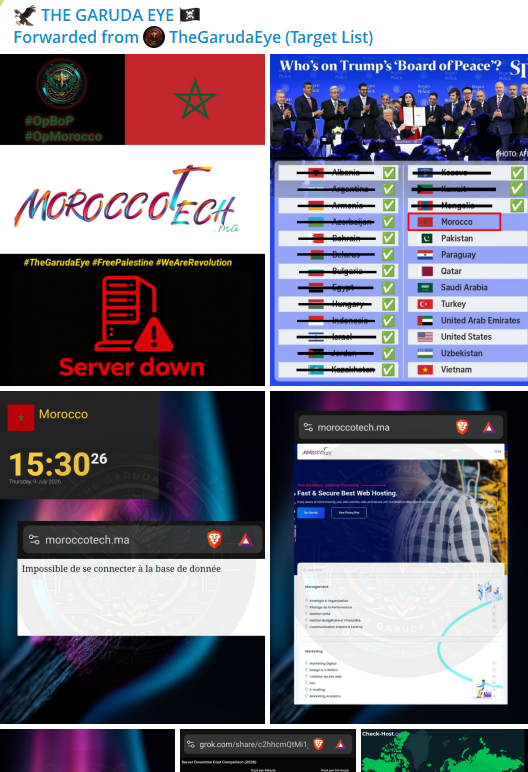 THE GARUDA EYE targets the website of Morocco Tech