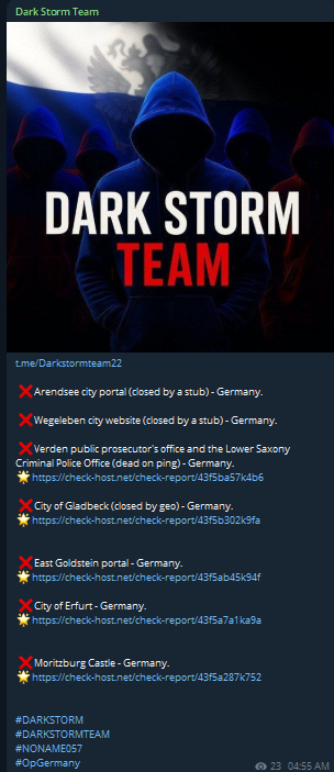 Dark Storm Team targets the website of Kreis Ostholstein