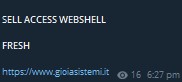 Alleged leak of webshell access to Gioia s.r.l