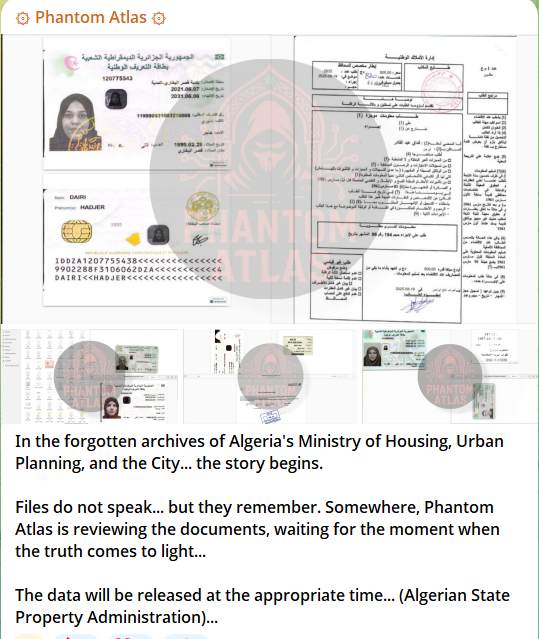 Alleged data leak of Algerian State Property Administration