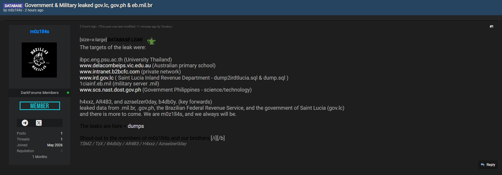 Alleged data breach of Victorian Government School