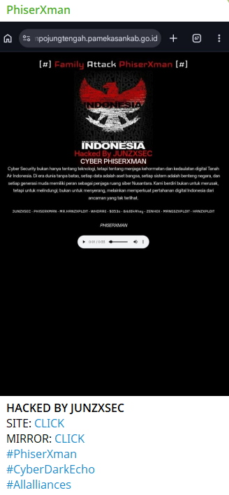 PhiserXman targets the website of Pemerintah Kabupaten Pamekasan