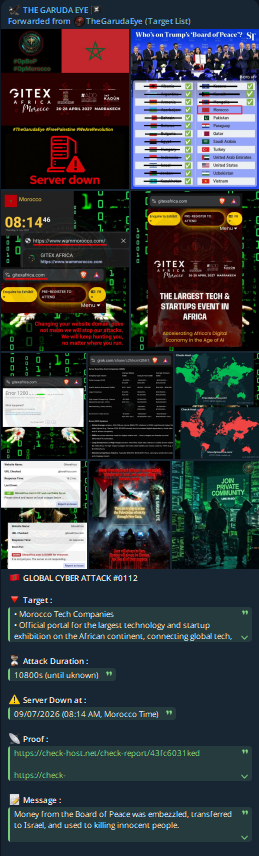 THE GARUDA EYE targets the website of GITEX AFRICA