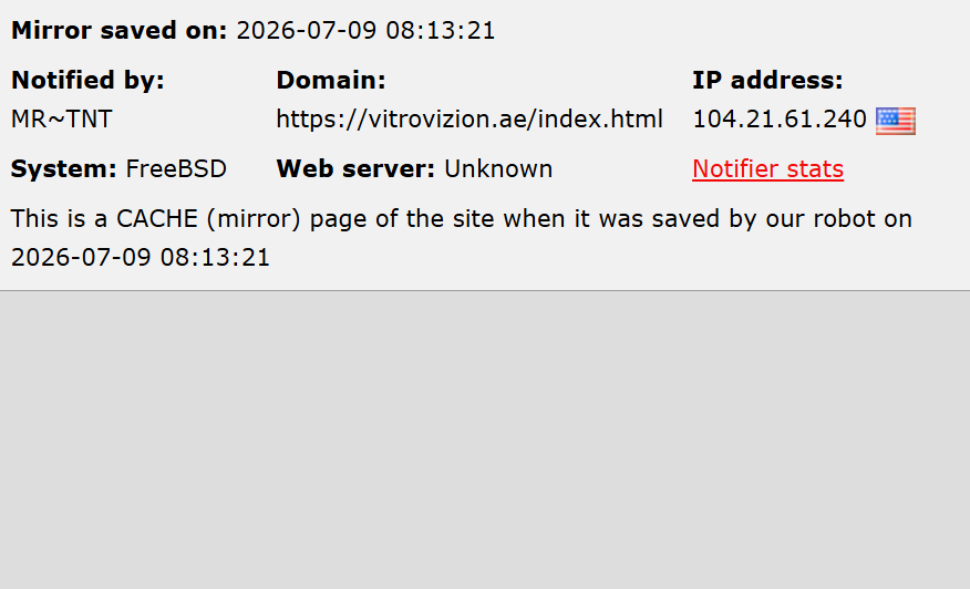 MR~TNT targets the website of VitroVizion