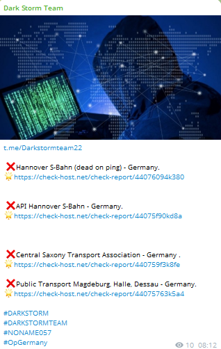 Dark Storm Team targets the website of Verkehrsverbund Mittelsachsen GmbH