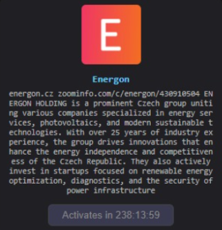 ENERGON Holding a.s. falls victim to The Gentlemen ransomware