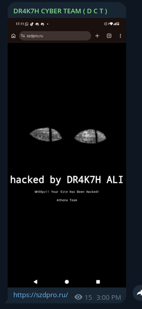 DR4K7H CYBER TEAM targets the website of