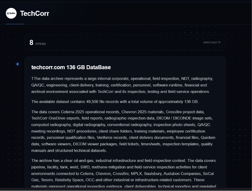 TechCorr USA, LLC falls victim to Everest Ransomware