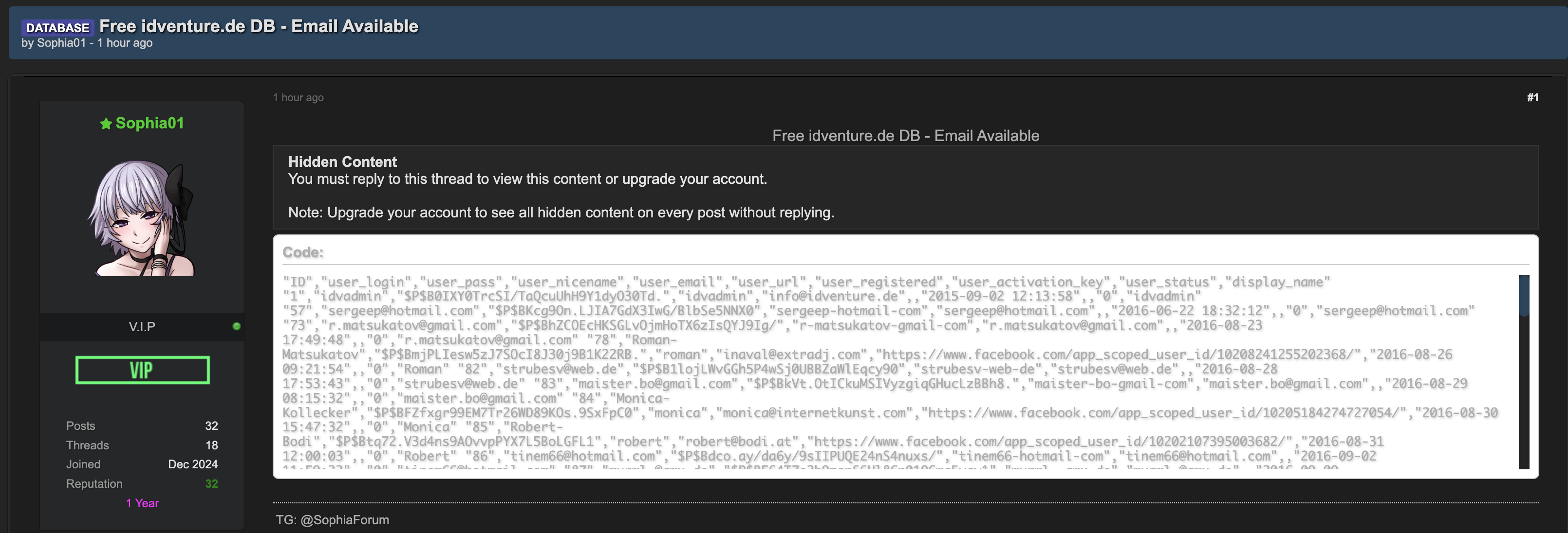Alleged data breach of Idventure
